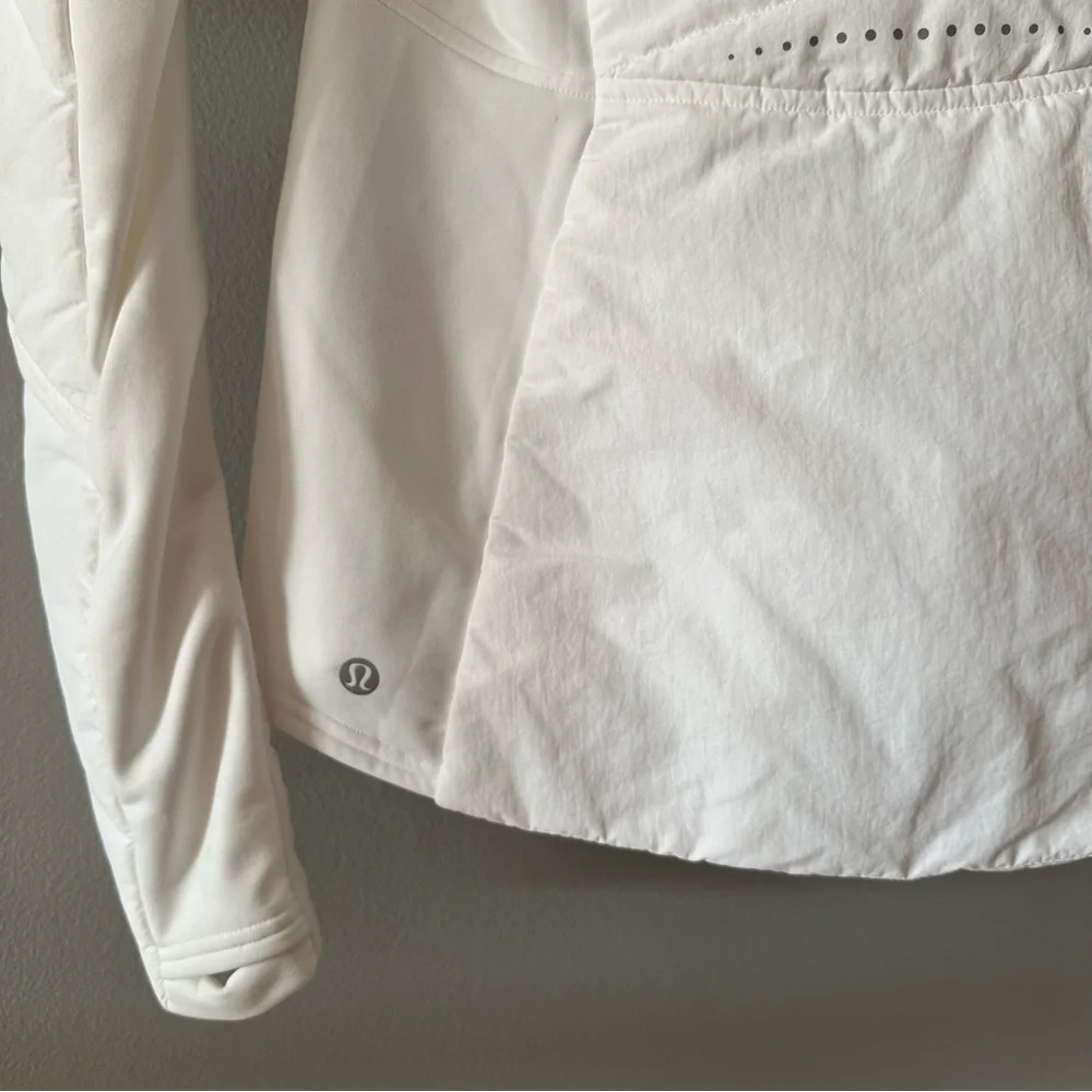 Lululemon Another Mile Puffer Hooded Jacket White Size 4 NWT